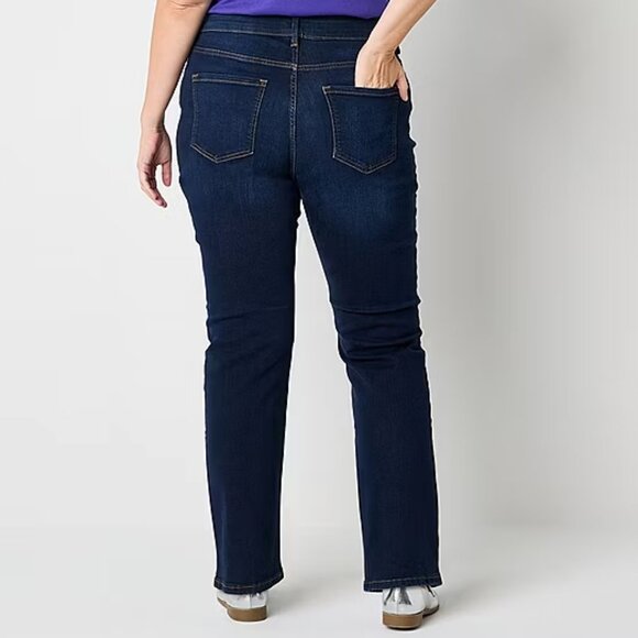 Liz Claiborne Womens Plus Mid Rise Bootcut Jean, Blue Sz 20W 925402 - Picture 3 of 3